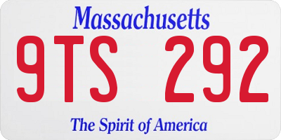 MA license plate 9TS292
