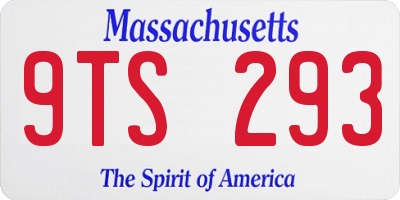 MA license plate 9TS293