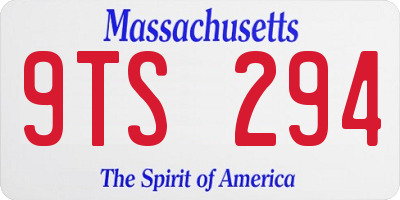 MA license plate 9TS294