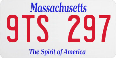 MA license plate 9TS297