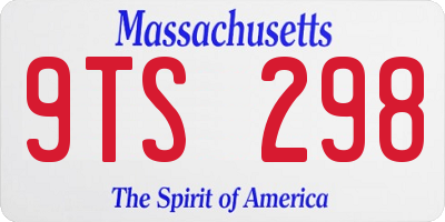 MA license plate 9TS298