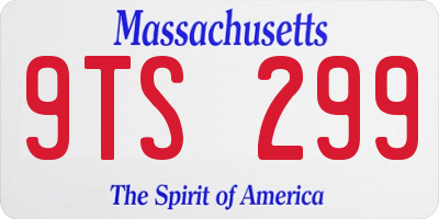 MA license plate 9TS299