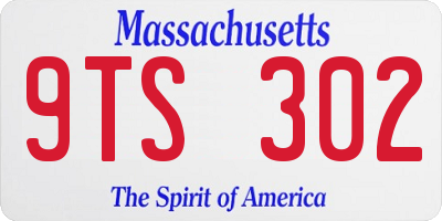 MA license plate 9TS302