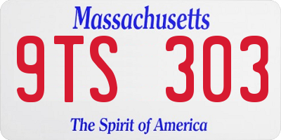 MA license plate 9TS303