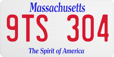MA license plate 9TS304