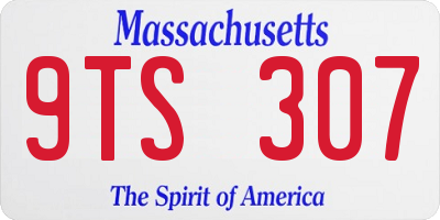 MA license plate 9TS307