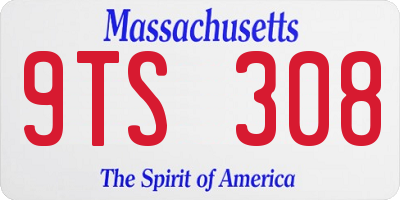 MA license plate 9TS308