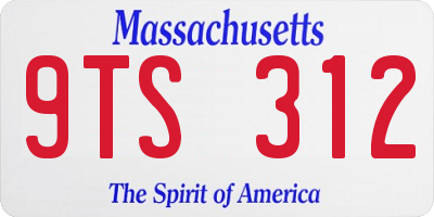 MA license plate 9TS312