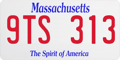 MA license plate 9TS313