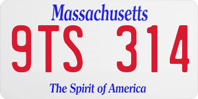 MA license plate 9TS314