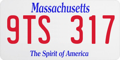 MA license plate 9TS317