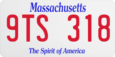 MA license plate 9TS318
