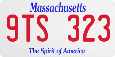 MA license plate 9TS323