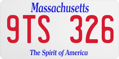 MA license plate 9TS326