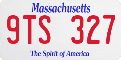 MA license plate 9TS327