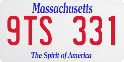 MA license plate 9TS331