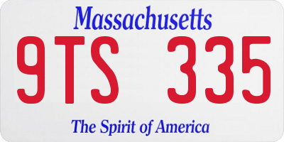 MA license plate 9TS335