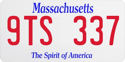 MA license plate 9TS337