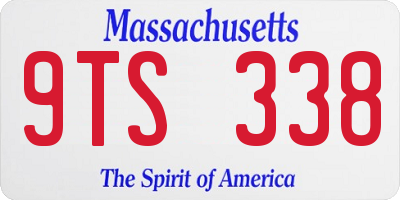MA license plate 9TS338