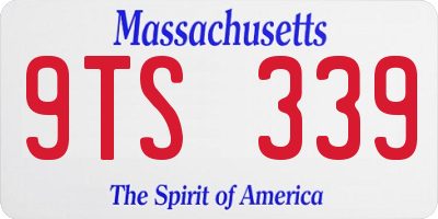 MA license plate 9TS339