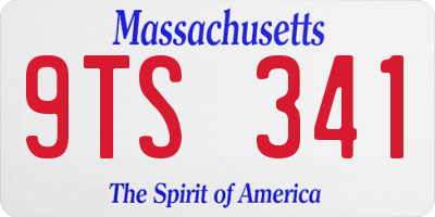 MA license plate 9TS341