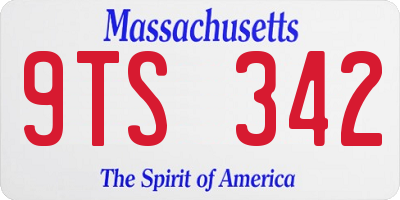 MA license plate 9TS342