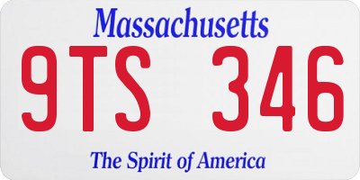 MA license plate 9TS346
