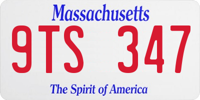 MA license plate 9TS347