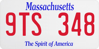 MA license plate 9TS348