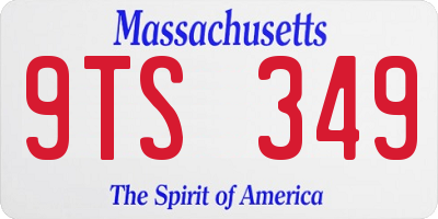 MA license plate 9TS349