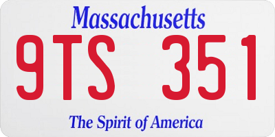 MA license plate 9TS351