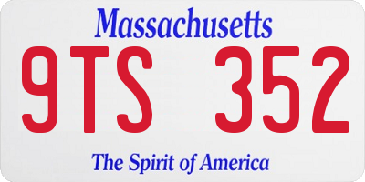 MA license plate 9TS352