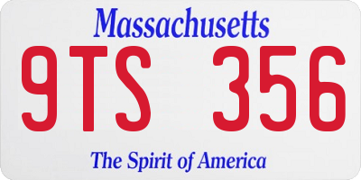 MA license plate 9TS356
