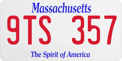 MA license plate 9TS357