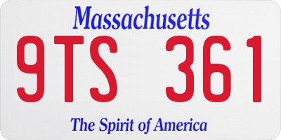MA license plate 9TS361