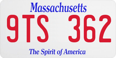 MA license plate 9TS362