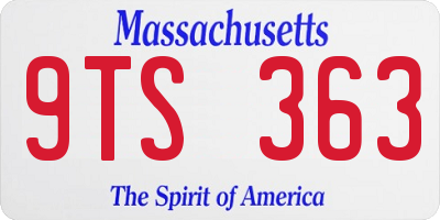 MA license plate 9TS363