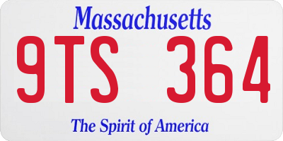 MA license plate 9TS364