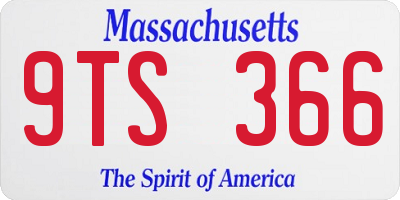 MA license plate 9TS366