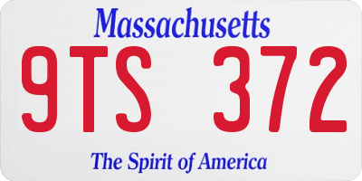MA license plate 9TS372