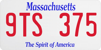 MA license plate 9TS375