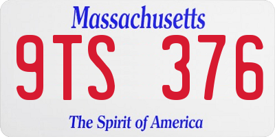 MA license plate 9TS376