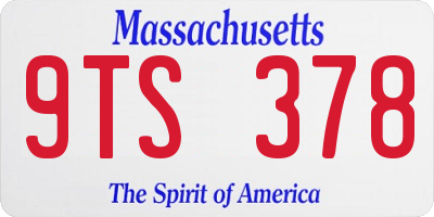 MA license plate 9TS378