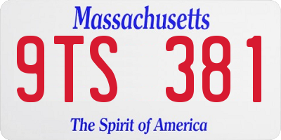 MA license plate 9TS381