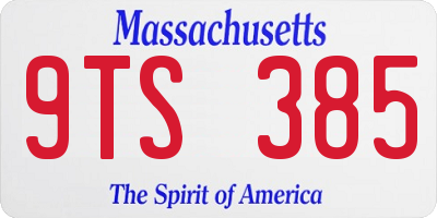 MA license plate 9TS385