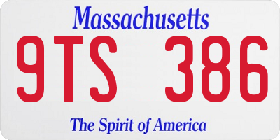 MA license plate 9TS386