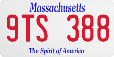 MA license plate 9TS388