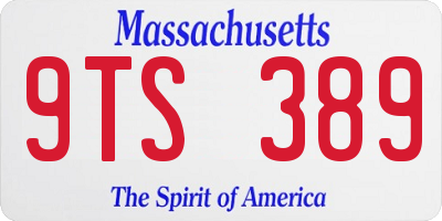 MA license plate 9TS389