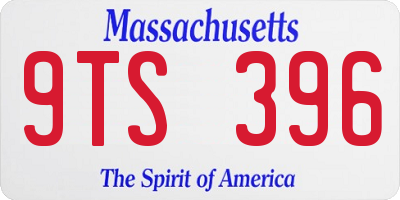 MA license plate 9TS396