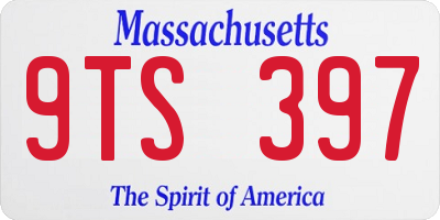 MA license plate 9TS397